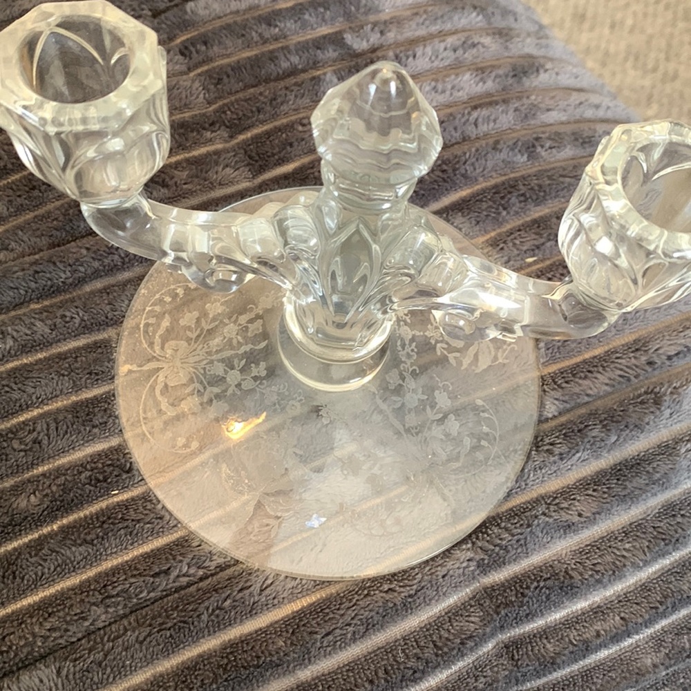 Vintage Heisey crystal candle holder